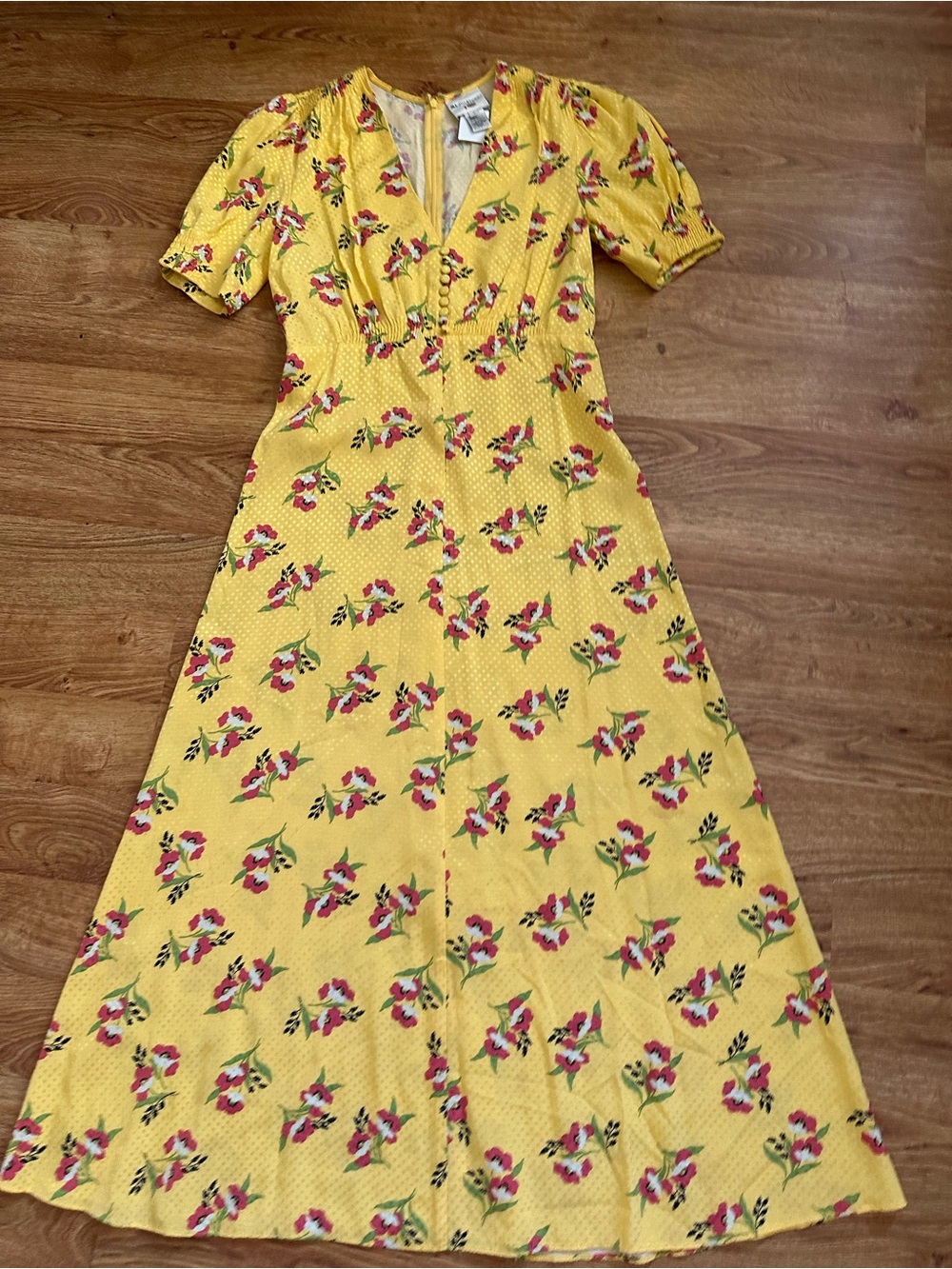 JILL Jill Stuart Yellow Floral Maxi Dress Size 4
